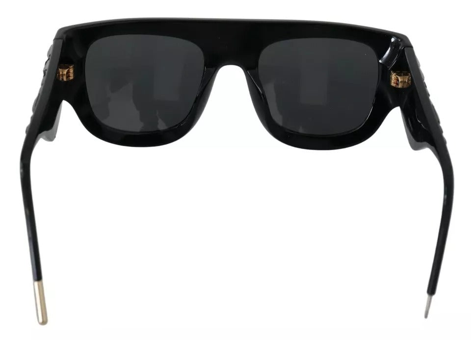 Dolce & Gabbana Black Acetate Crystal DG4347B Gray Lens Square Sunglasses