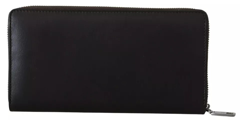 Dolce & Gabbana Braunes Exotenleder Zip Around Continental Clutch Geldbörse