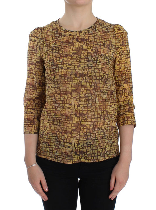 Dolce & Gabbana Seidenbluse mit sizilianischem Mosaikdruck