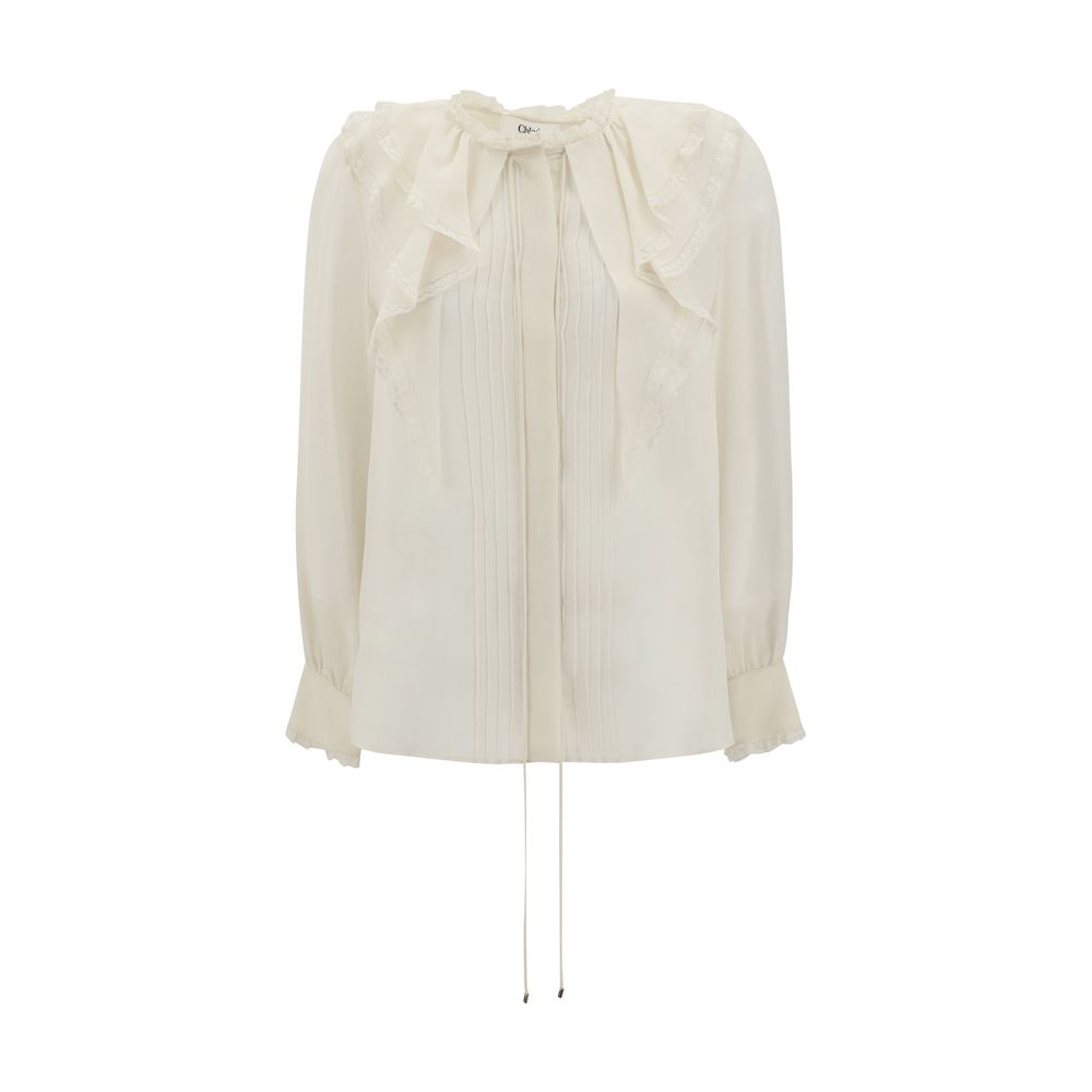 Chloé Seidenbluse mit Plissee-Details