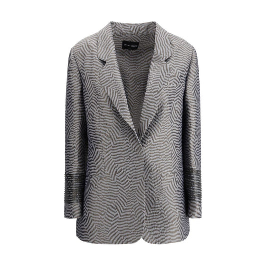 Giorgio Armani Gestreifter Blazer mit Stickerei