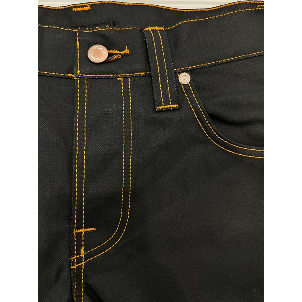 Nudie Jeans Black Cotton Jeans for Men