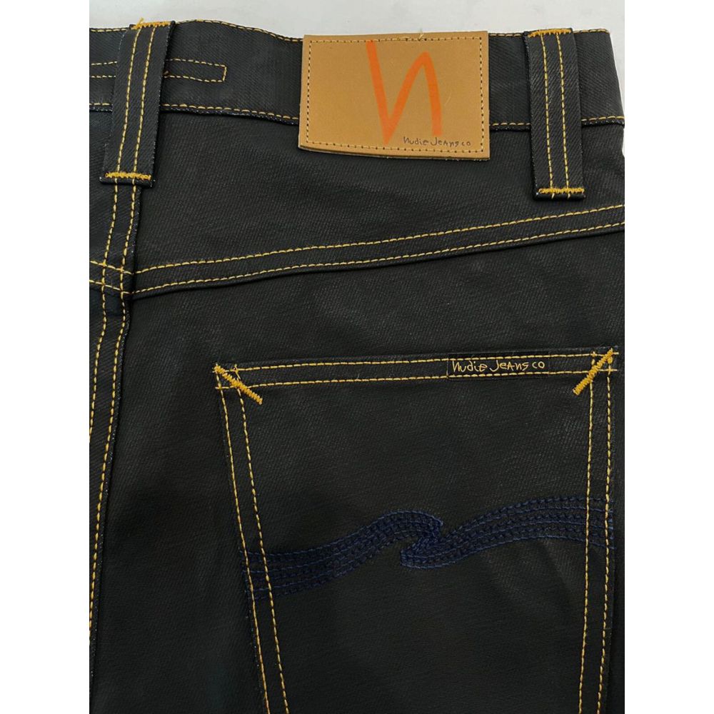 Nudie Jeans Black Cotton Jeans for Men