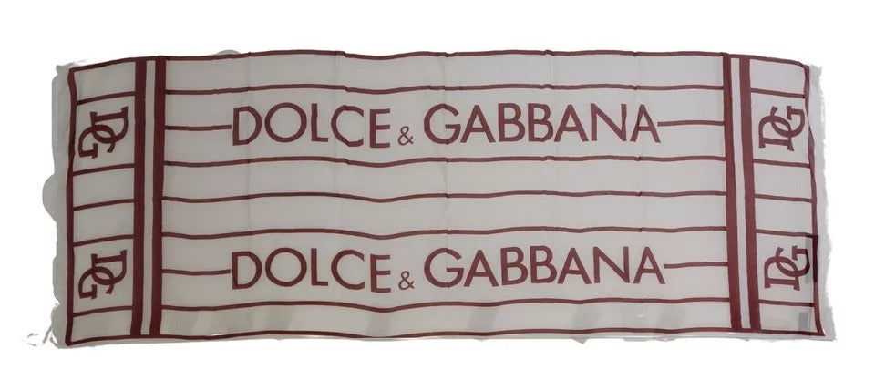 Dolce & Gabbana Weiß Rot Bedruckter Wickelschal Modalschal