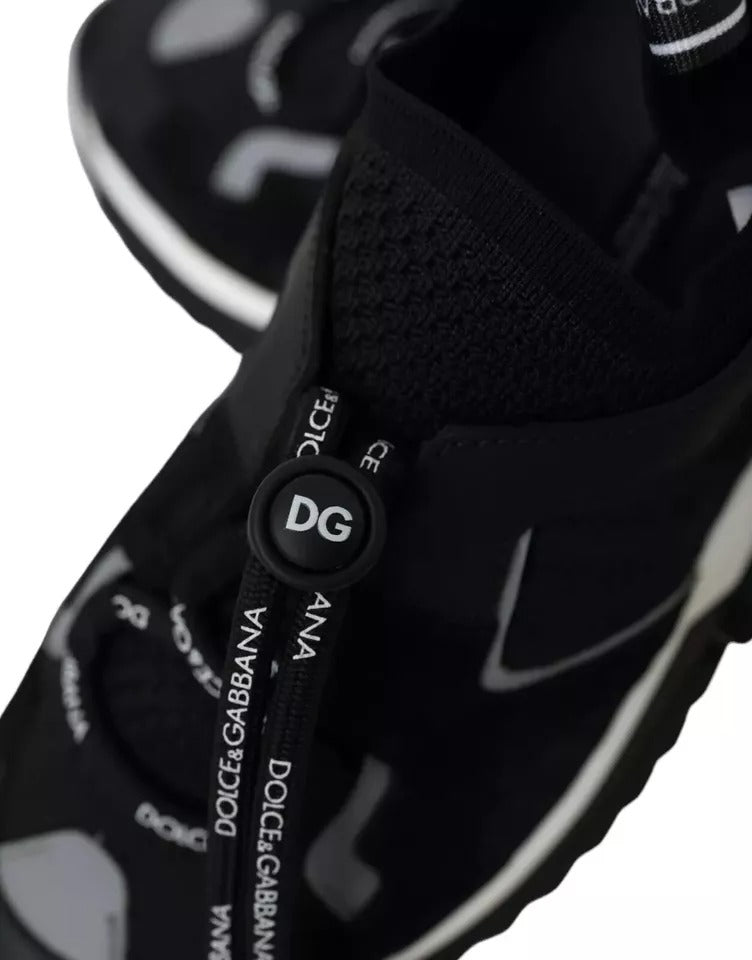 Dolce & Gabbana Schwarz Weiß Logo Sorrento Herren Turnschuhe Schuhe