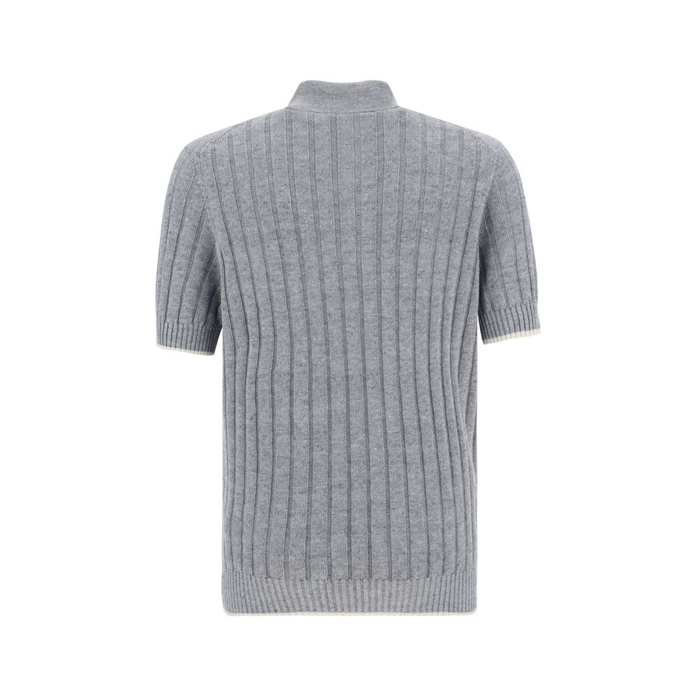 Brunello Cucinelli Geripptes Poloshirt