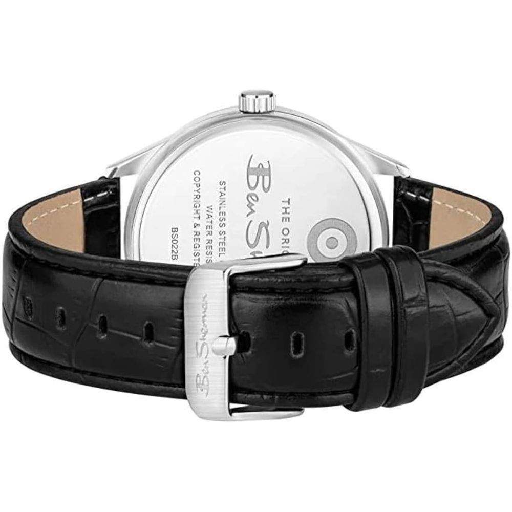 Ben Sherman Schwarze Lederuhr