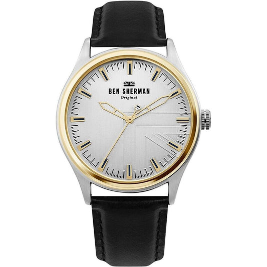 Ben Sherman Schwarze Lederuhr