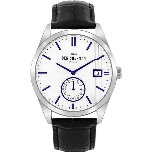 Ben Sherman Schwarze Lederuhr