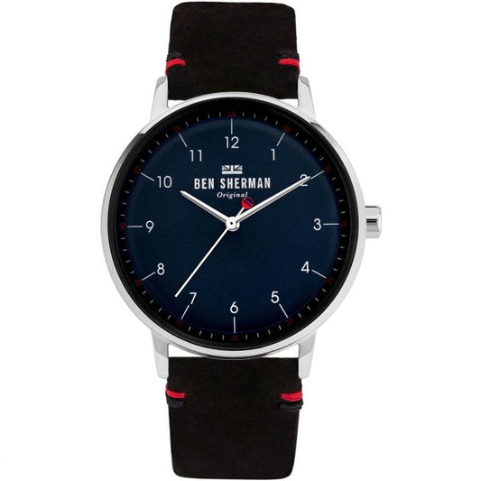 Ben Sherman Schwarze Lederuhr