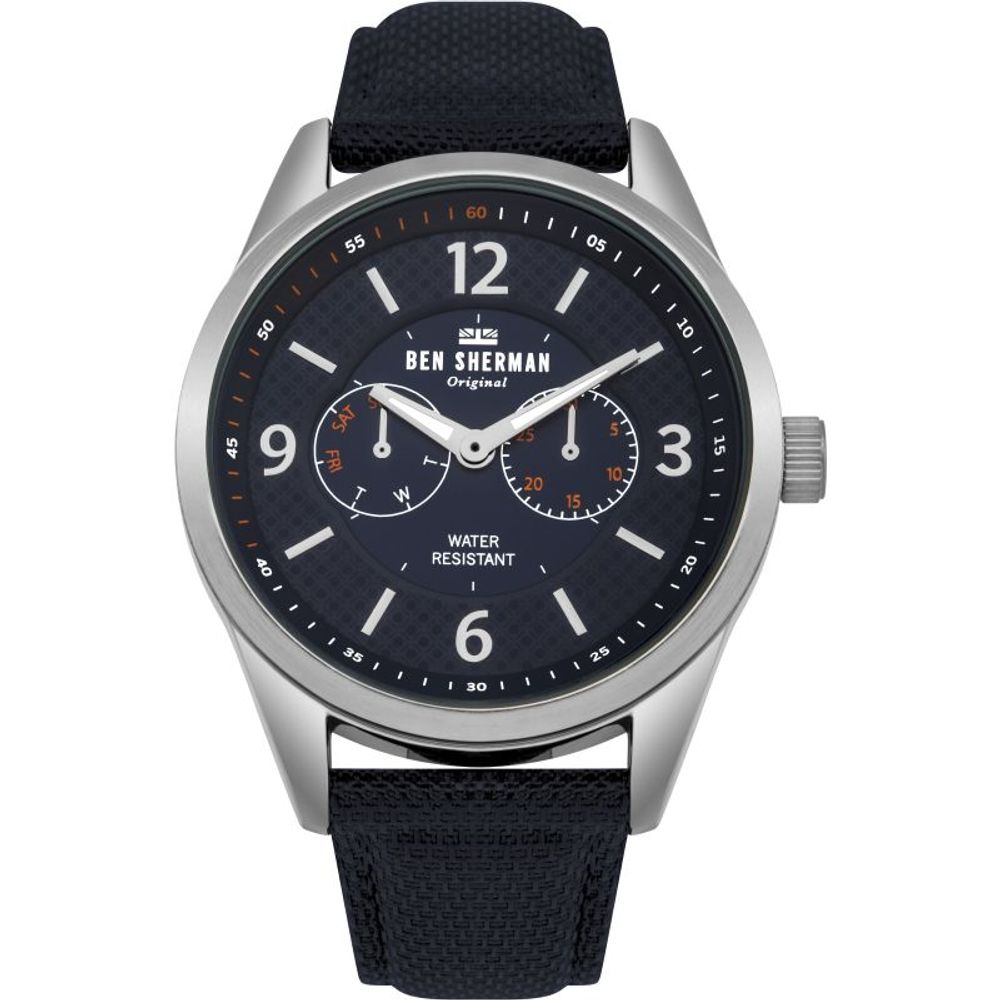 Ben Sherman Schwarze Lederuhr