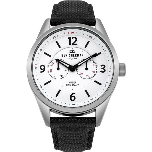 Ben Sherman Schwarze Lederuhr