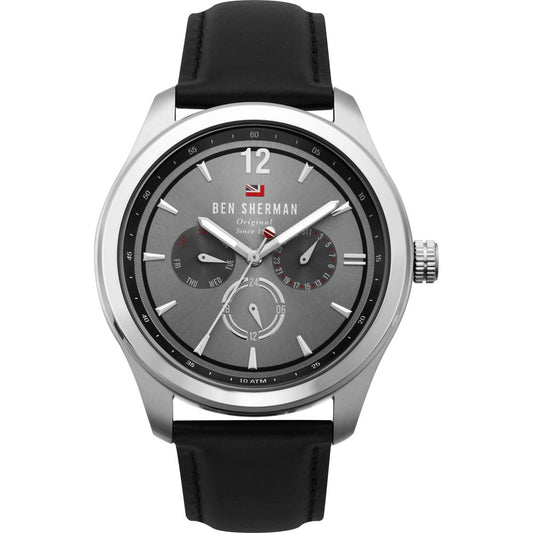 Ben Sherman Schwarze Lederuhr