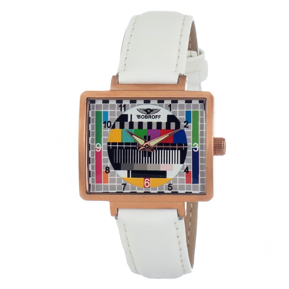 Bobroff White Leather Watch