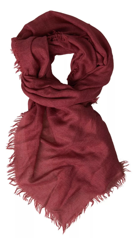 Dolce &amp; Gabbana Maroon Cashmere Knit Wrap huivi hapsuhuivi