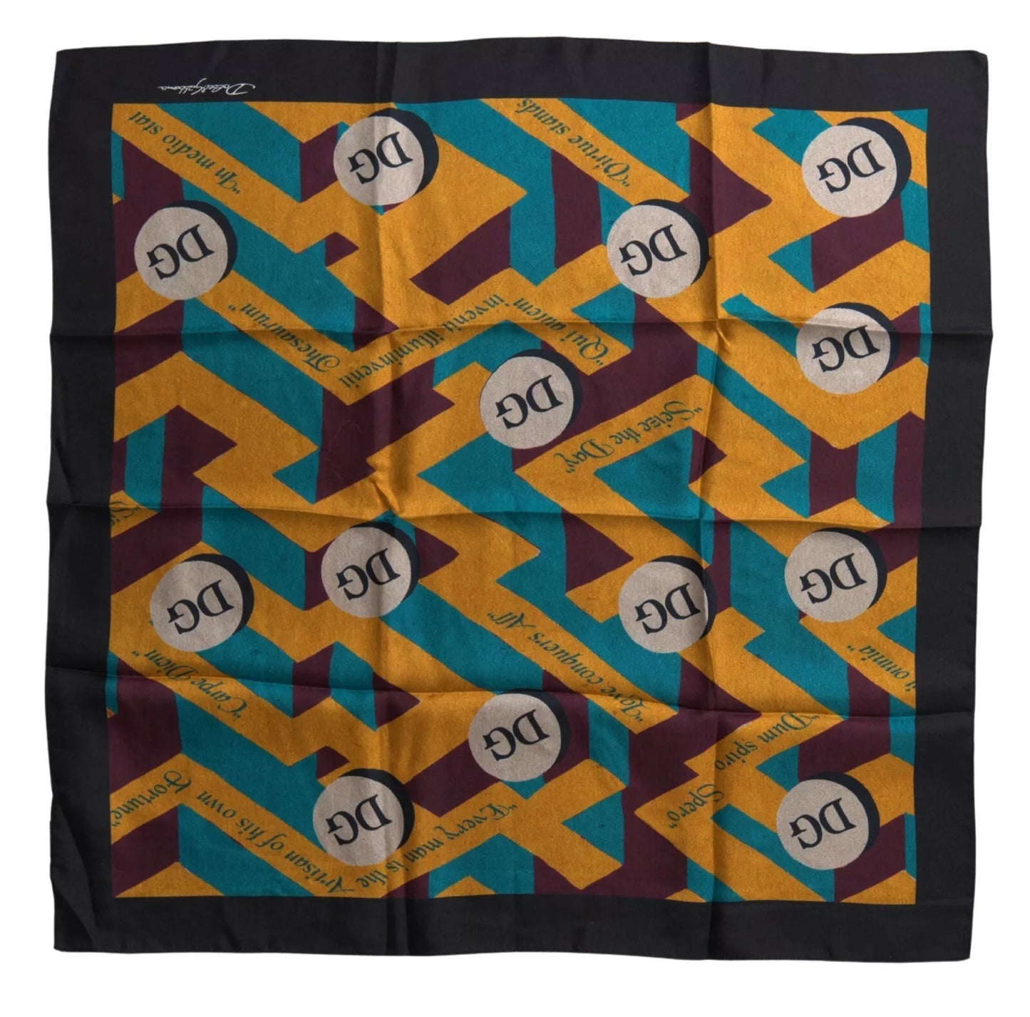 Dolce & Gabbana Multicolor Printed Square Handkerchief Scarf