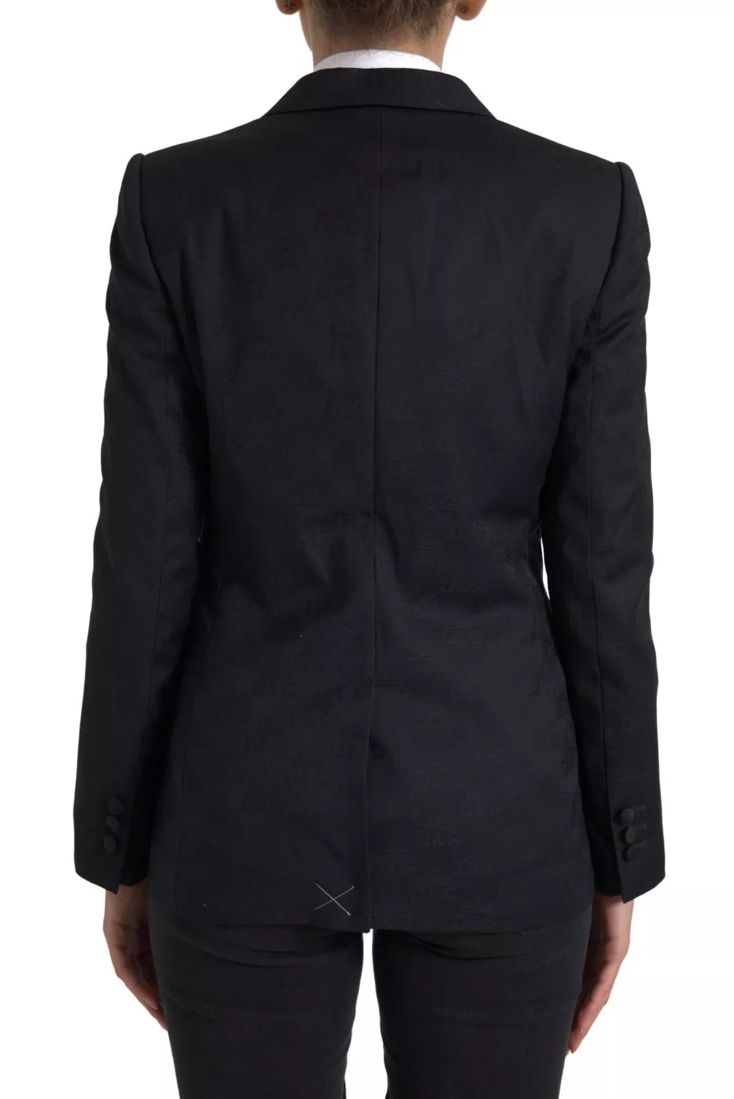 Dolce & Gabbana Schwarzer Langarm Mantel Blazer Jacke