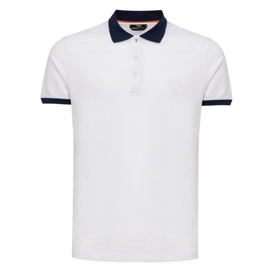 Fendi Weißes Baumwoll-Poloshirt