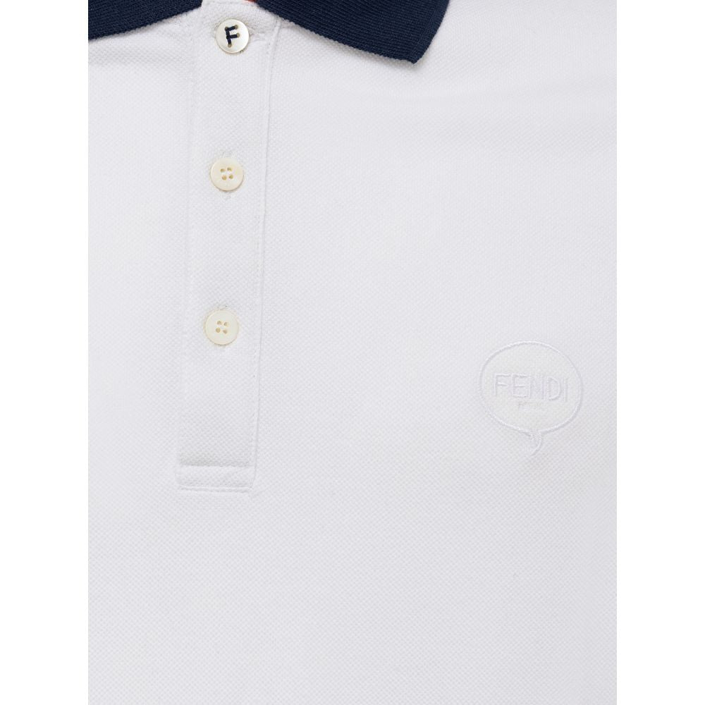 Fendi Weißes Baumwoll-Poloshirt