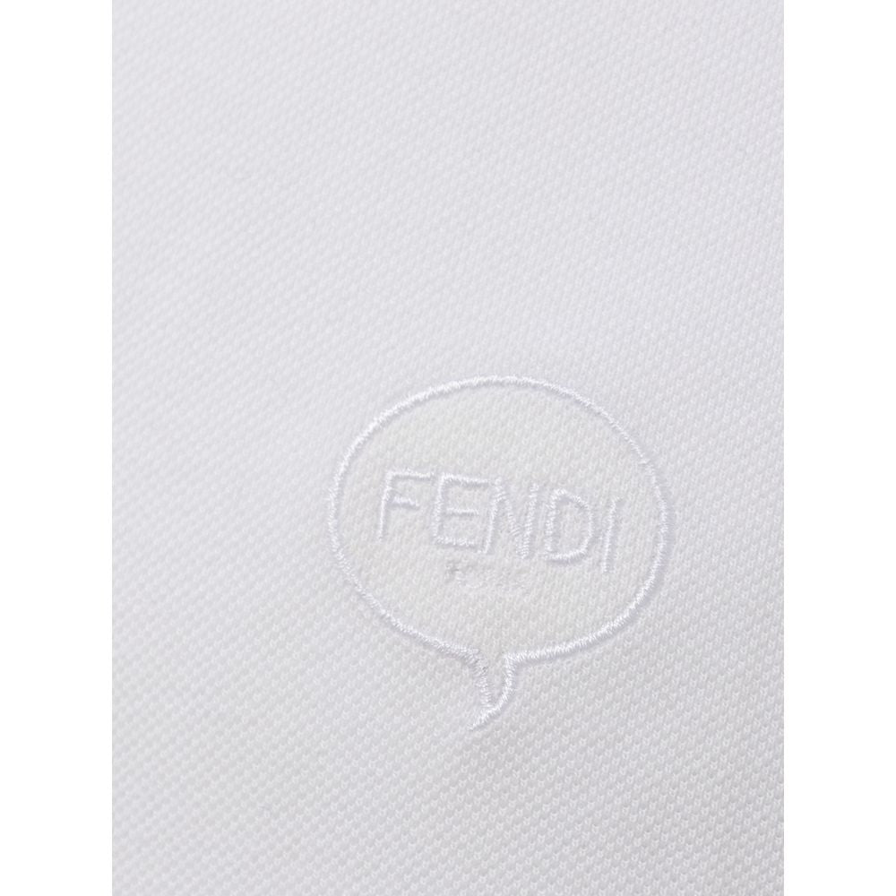 Fendi Weißes Baumwoll-Poloshirt