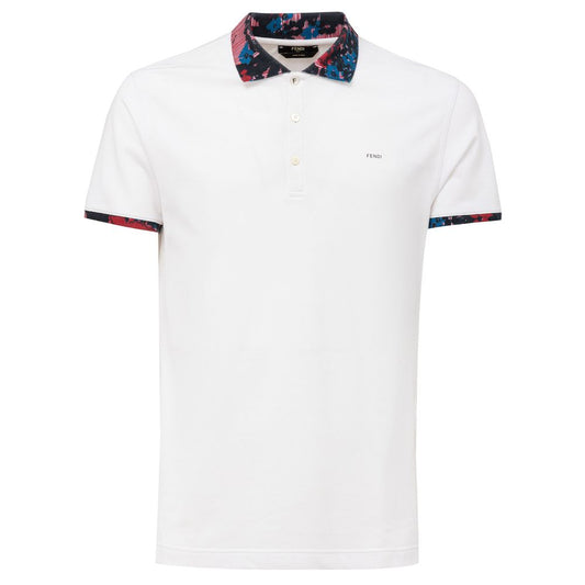 Fendi Weißes Baumwoll-Poloshirt