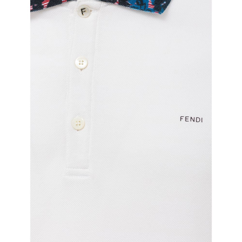 Fendi Weißes Baumwoll-Poloshirt