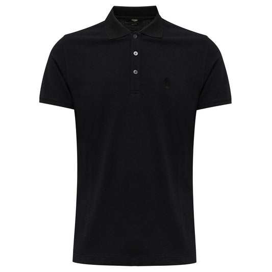 Fendi Schwarzes Baumwoll-Poloshirt