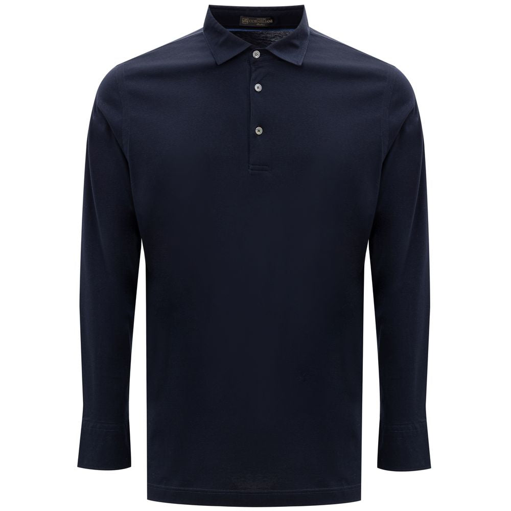 Corneliani Marineblaues Baumwoll-Poloshirt