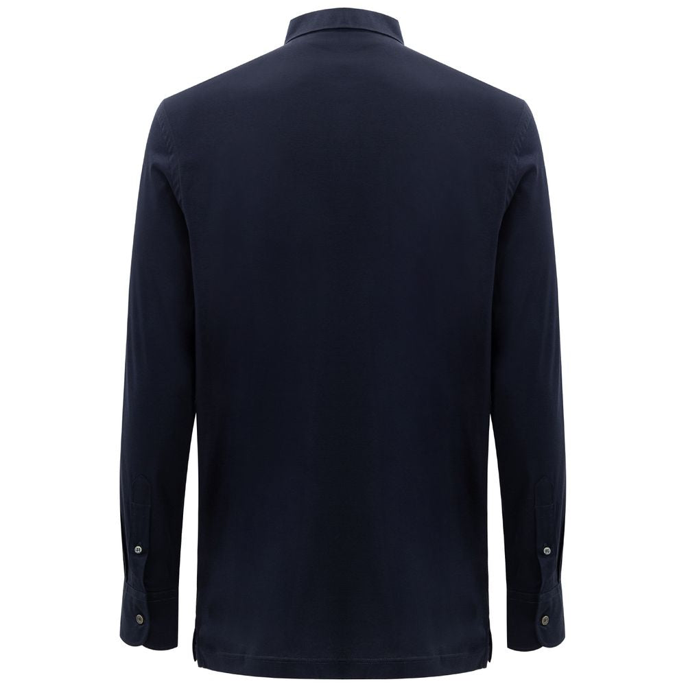 Corneliani Marineblaues Baumwoll-Poloshirt