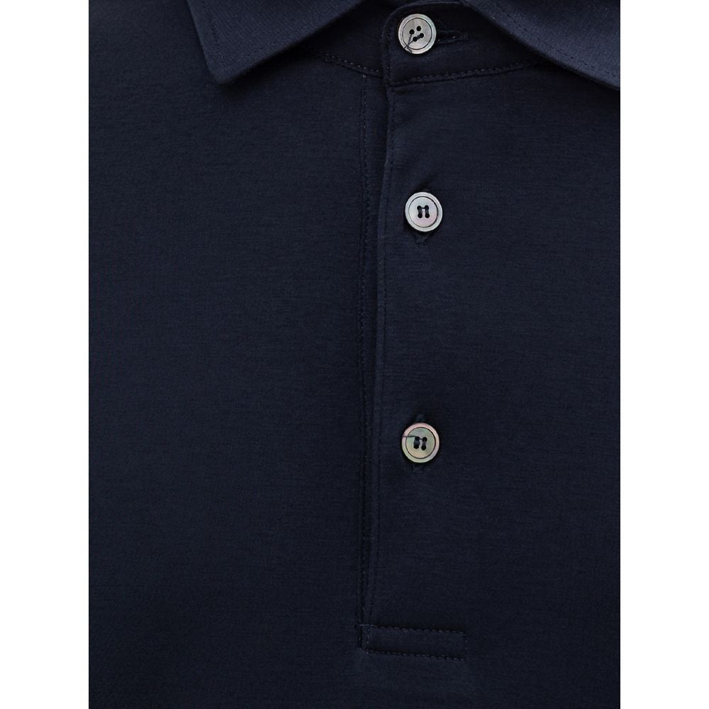 Corneliani Marineblaues Baumwoll-Poloshirt