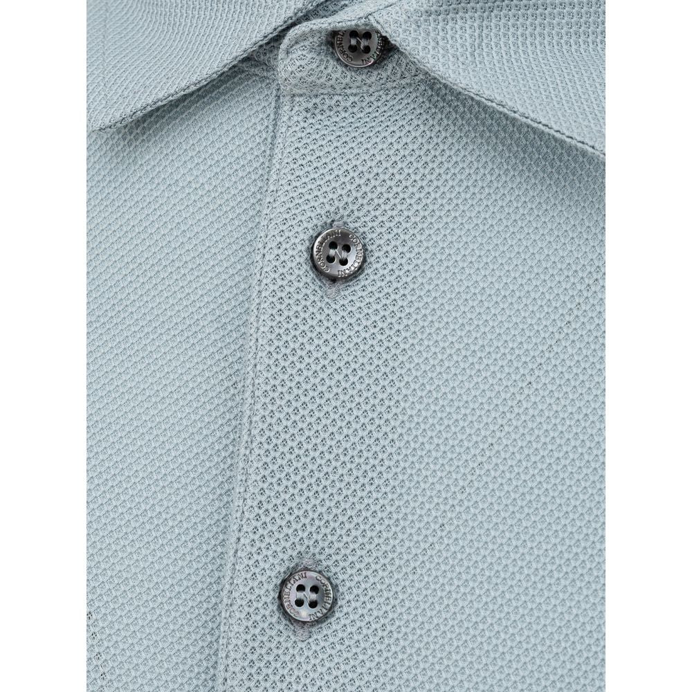 Corneliani Hellblaues Baumwoll-Poloshirt