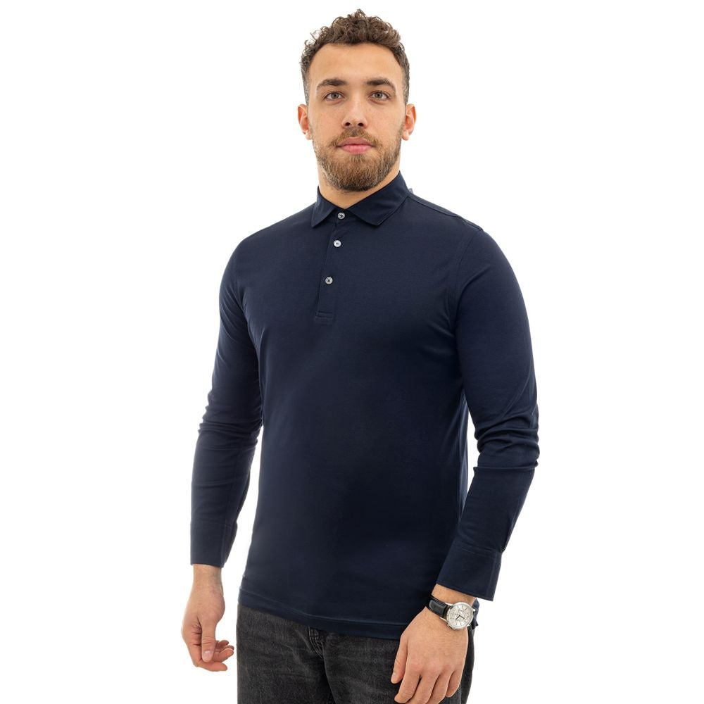 Corneliani Marineblaues Baumwoll-Poloshirt