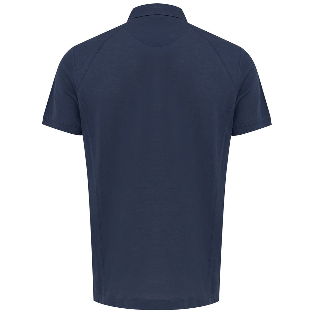 Corneliani Marineblaues Baumwoll-Poloshirt