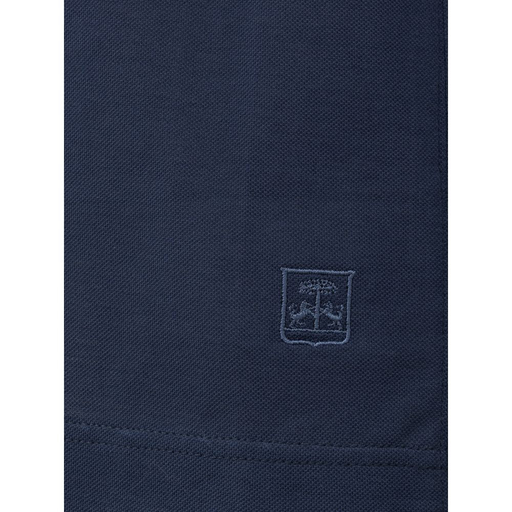 Corneliani Marineblaues Baumwoll-Poloshirt