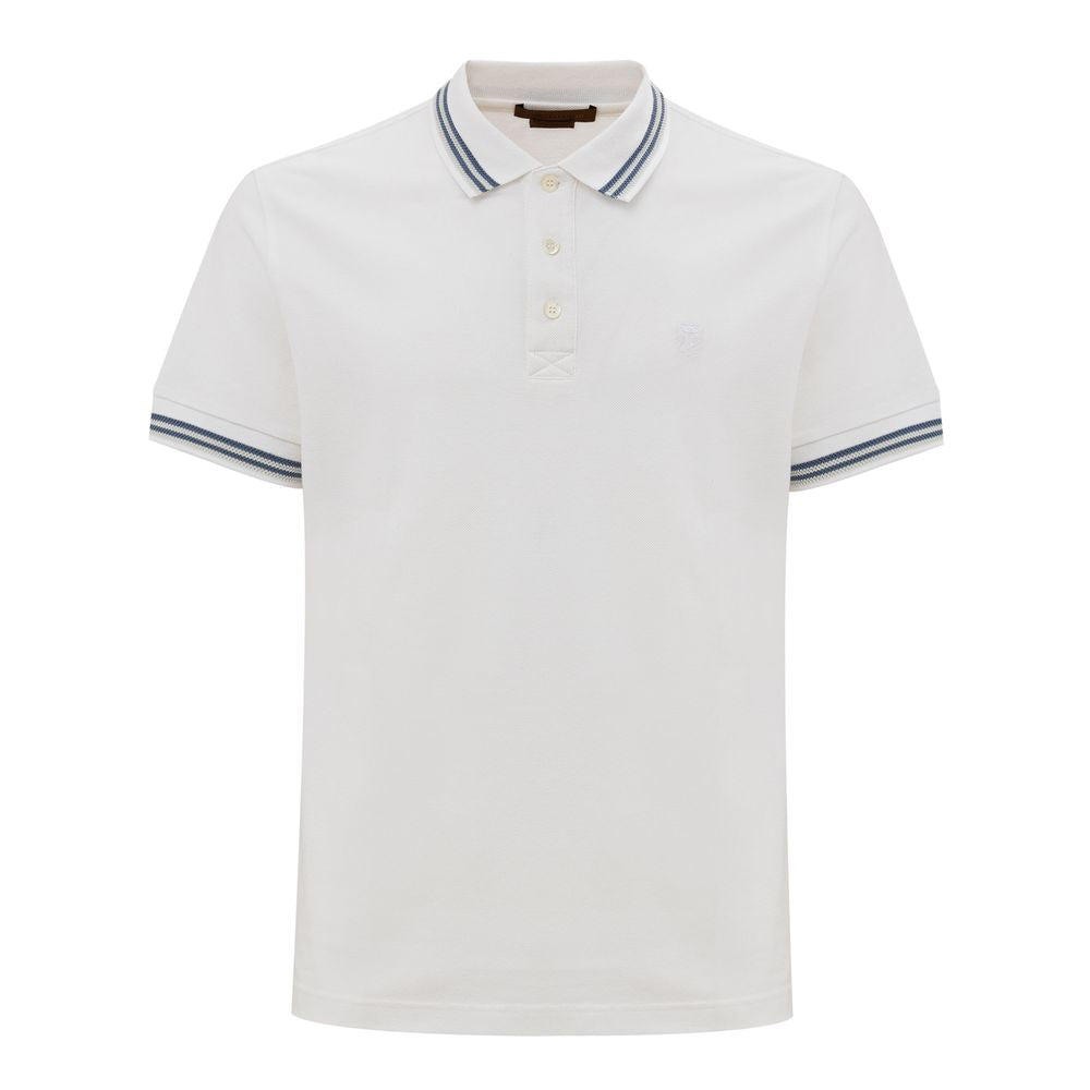 Corneliani Weißes Baumwoll-Poloshirt