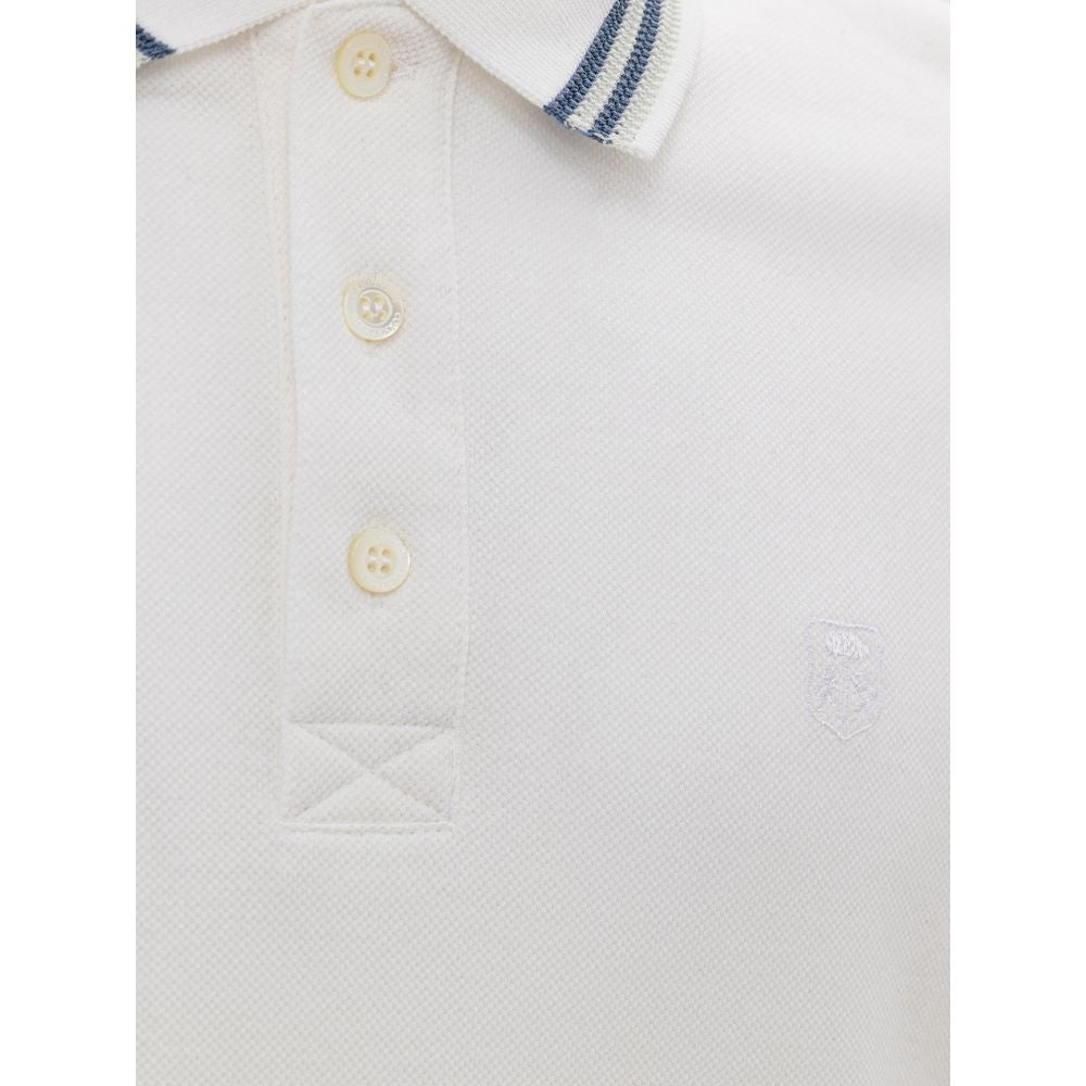 Corneliani Weißes Baumwoll-Poloshirt