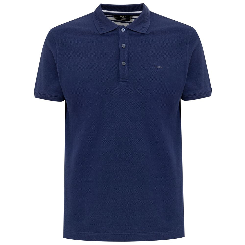 Fendi Marineblaues Baumwoll-Poloshirt