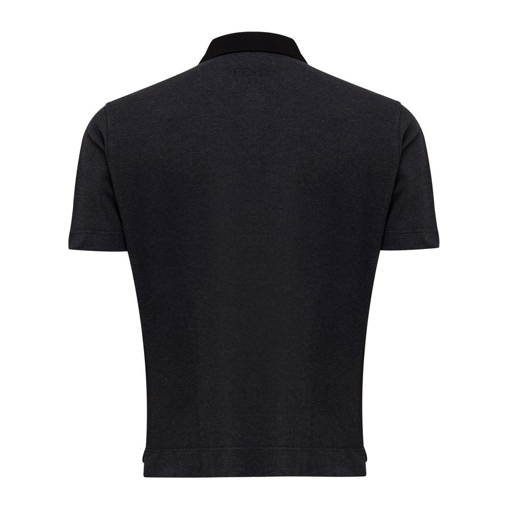 Fendi Schwarzes Baumwoll-Poloshirt