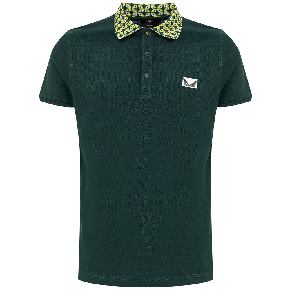 Fendi Grünes Baumwoll-Poloshirt