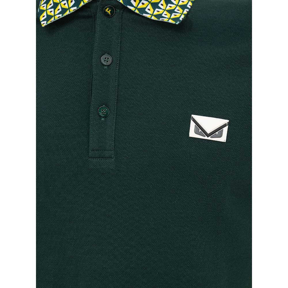 Fendi Grünes Baumwoll-Poloshirt