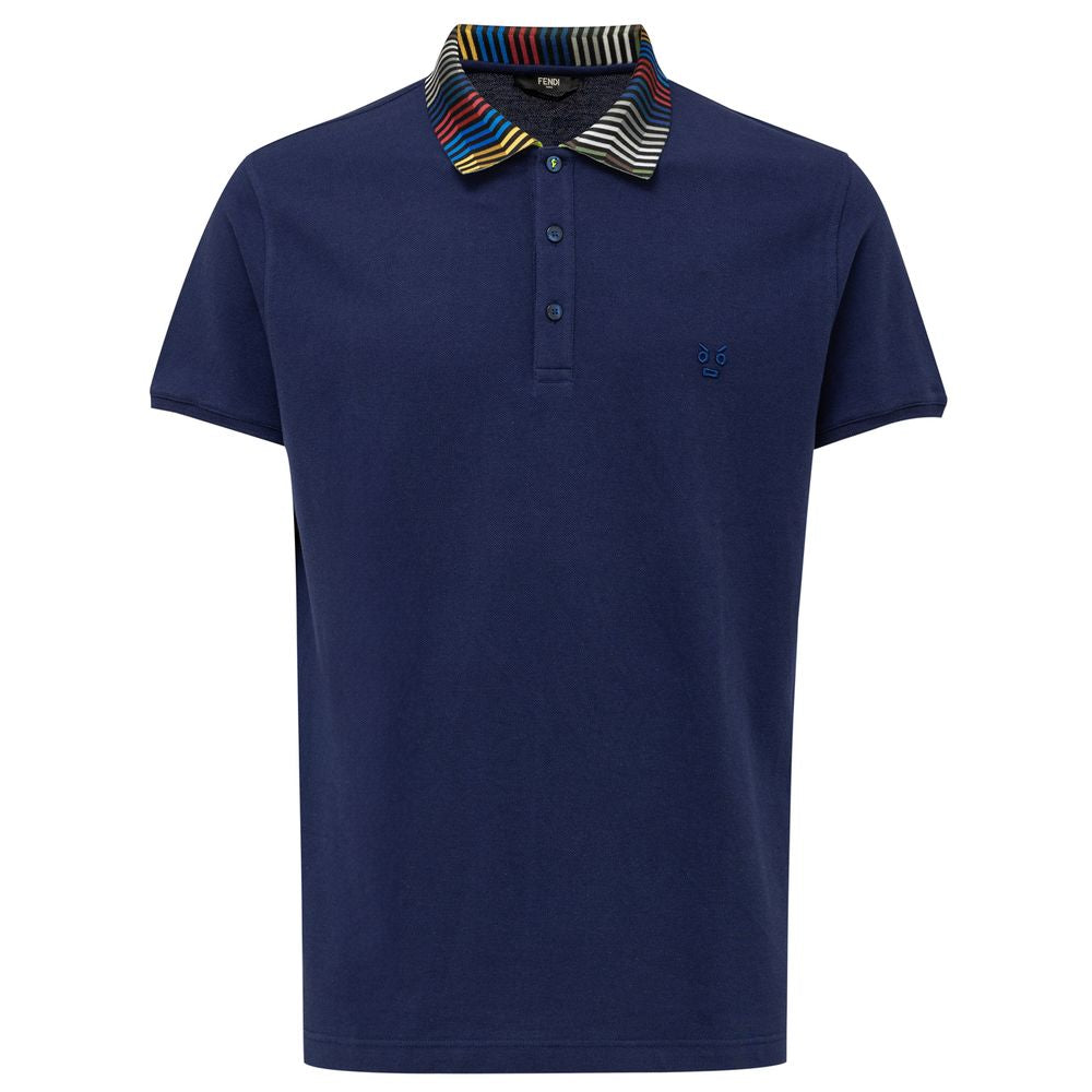 Fendi Polohemd aus Baumwolle, blau 66