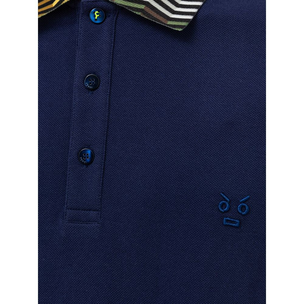 Fendi Polohemd aus Baumwolle, blau 66