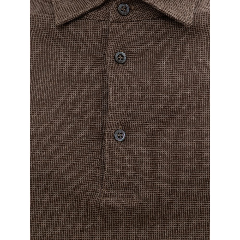 Corneliani Braunes Baumwoll-Poloshirt