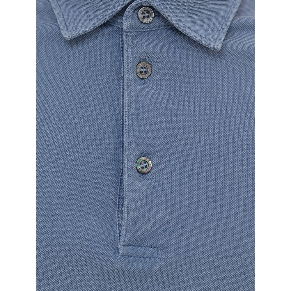 Corneliani Marineblaues Baumwoll-Poloshirt