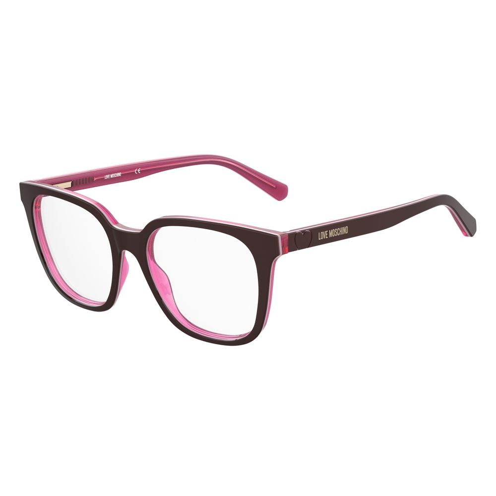 Love Moschino Burgunderfarbene Acetat-Rahmen