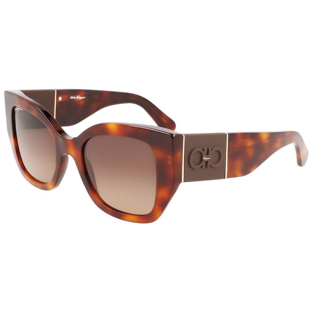 Salvatore Ferragamo Braune Acetat-Sonnenbrille