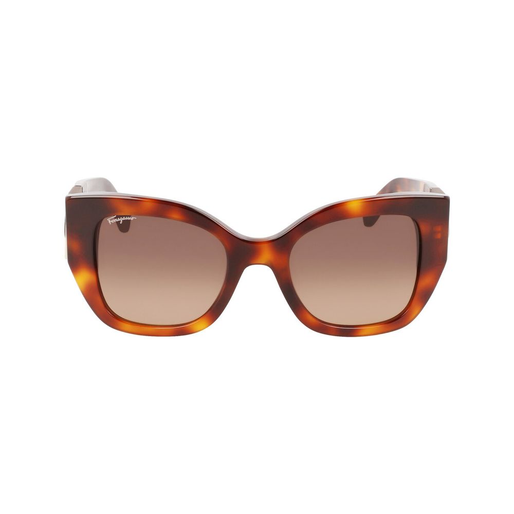 Salvatore Ferragamo Braune Acetat-Sonnenbrille