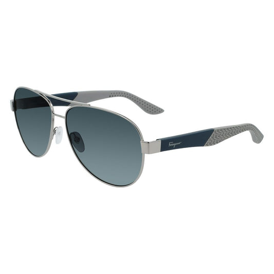 Ferragamo Graue Metall-Sonnenbrille