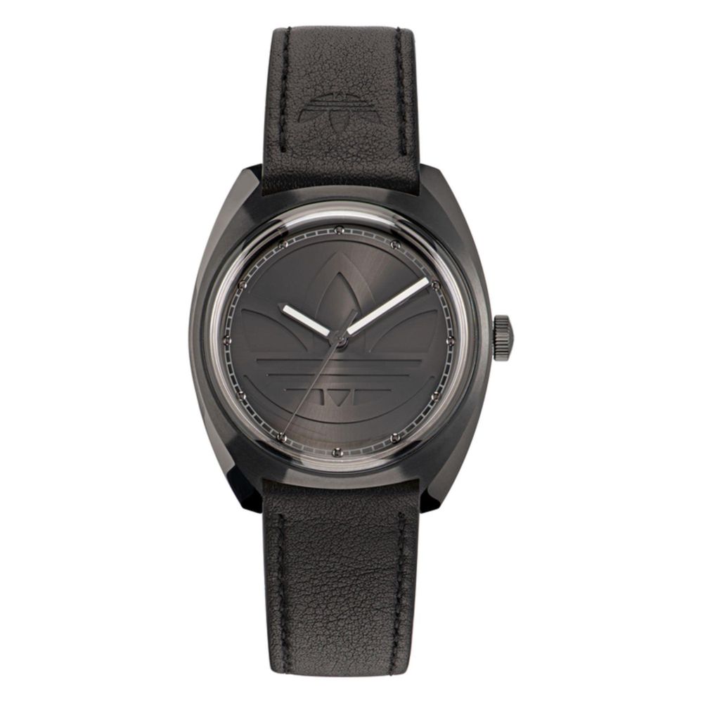 Adidas Schwarze Lederuhr