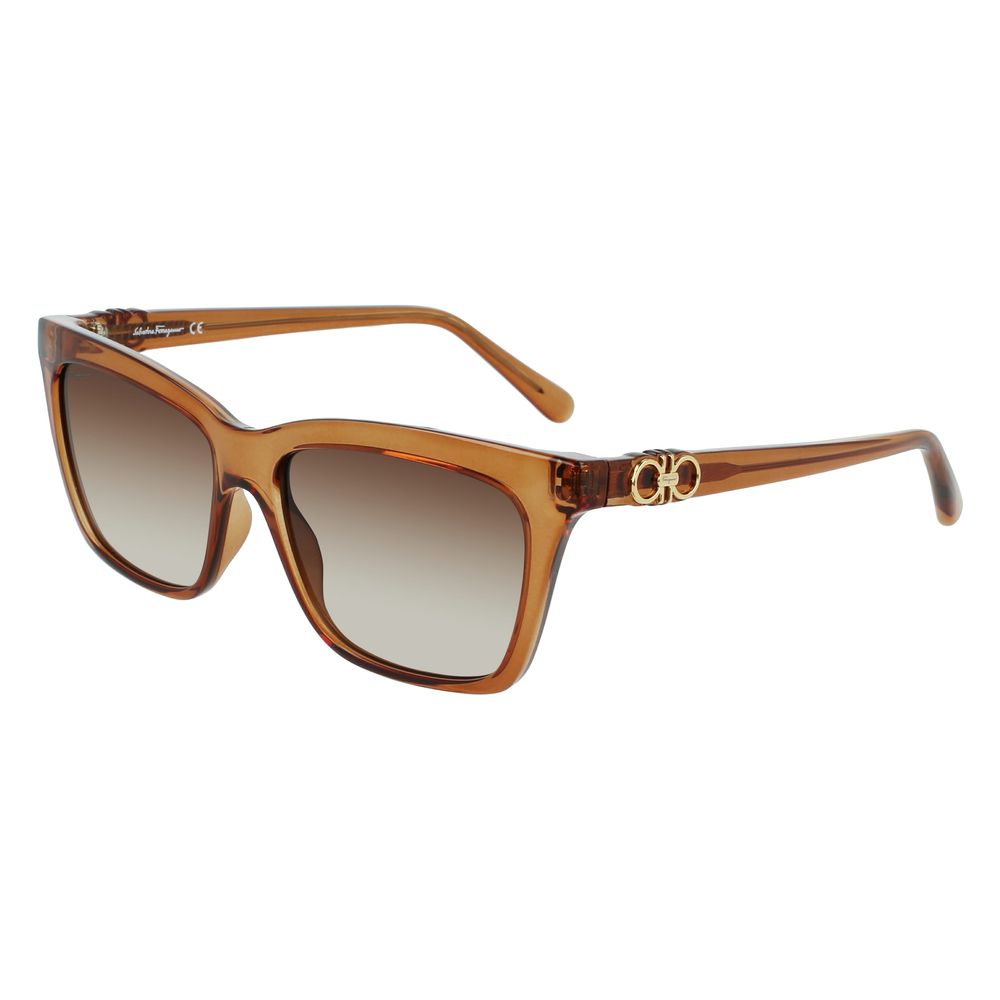 Ferragamo Braun gespritzte Sonnenbrille